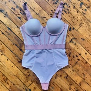 DKNY Balconette Bra Body Suit w Corset Style Seams